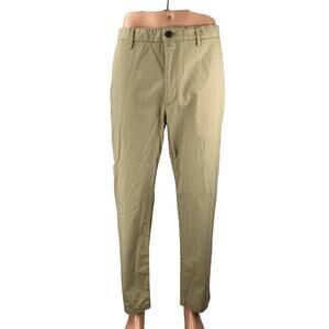 Banana Republic Men's Tan Beige Straight Leg Chino Khaki Trousers Pants Size 35